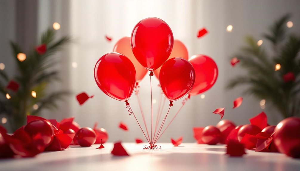 red helium balloons selection